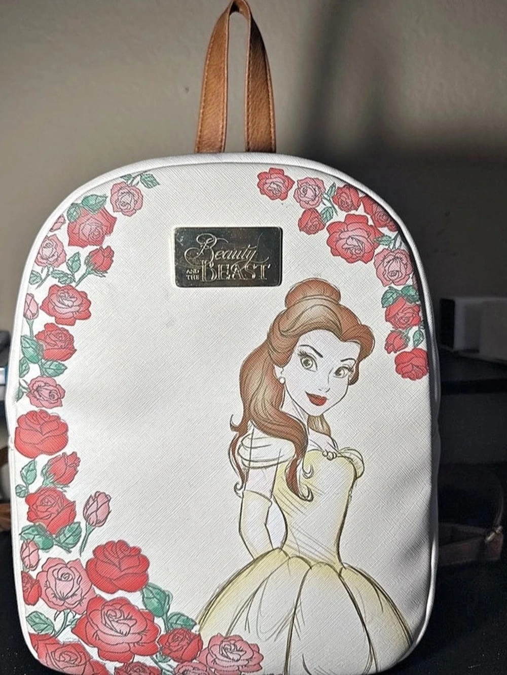 Bioworld Beauty and the Beast Belle Floral Mini Backpack White & Pink